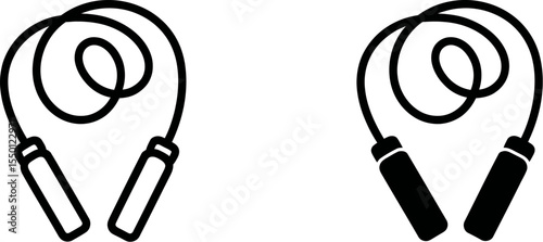 Jump rope workout fitness cardio exercise skipping rope training equipment vector illustration design editable stock vector