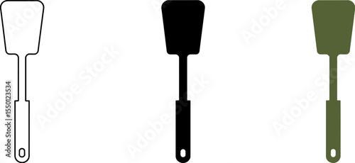 Spatula vector illustration set cooking utensil kitchen tool flat design cooking equipment kitchenware icon 100 editable stock vector