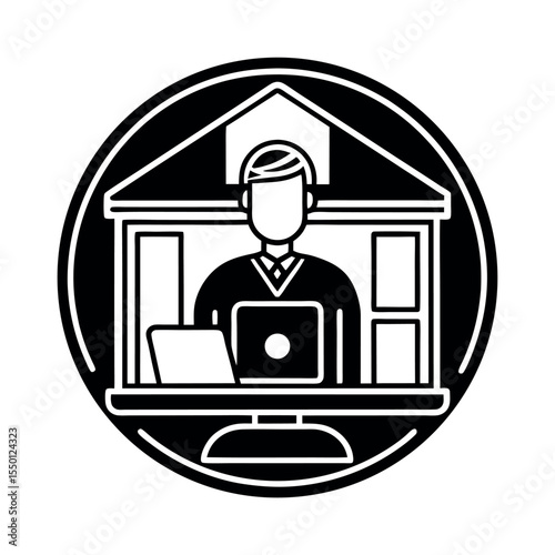 Distance Education Outline Icon Collection