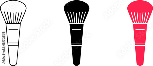 Makeup brush set illustration for beauty and cosmetic products and beauty salon advertising 100 char editable stock vector