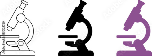 Microscope vector illustration for science education and medical research in laboratory setting icon art editable stock vector