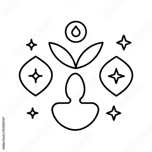 Relaxing Self Care Line Drawing Symbols