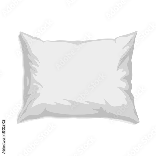 White rectangular pillow mockup with soft creases and realistic shading, isolated on white background, ideal for showcasing textile designs, branding, or product visualization