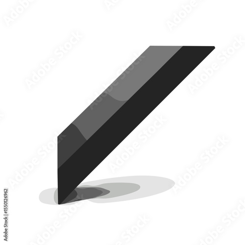 Black construction material in isometric view with shadow effect  