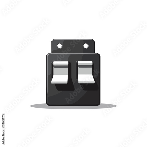 Double circuit breaker switch for home electrical system.  This double pole circuit breaker switch offers reliable protection.  Image is perfect for construction and repair manuals or websites