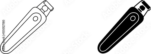 Nail clipper illustration vector design for manicure and pedicure tool beauty salon equipment and hygiene care editable stock vector