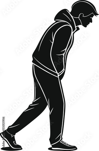 Basic Human Silhouette Representing User Avatar Flat Anonymous Person Icon with Clean White Background

