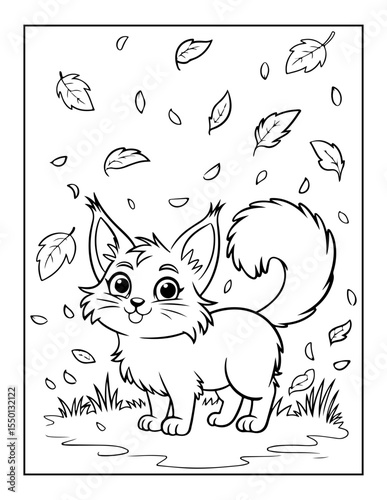 vector illustration of a cat coloring pages