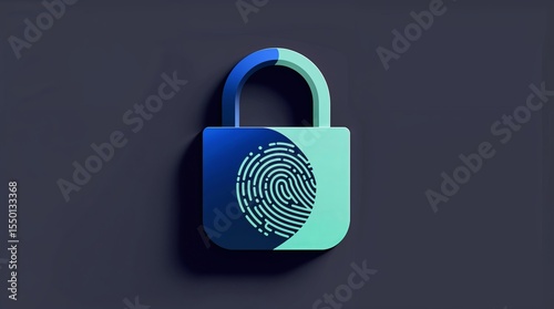 Digital padlock graphic featuring fingerprint design for enhanced security measures in online transactions