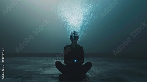 Person confined by smartphone interface signifying digital entrapment