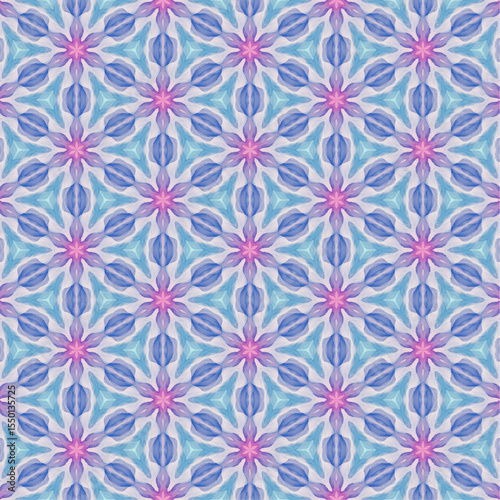 Intricate Floral Geometric Pattern in Pastel Hues