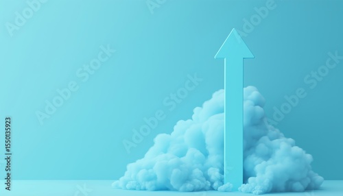 Ascend Towards Success With A Blue Background, Progress Forward Creatively On The Path To Achievement With Ample Copy Space.