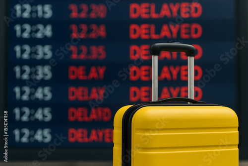 Delayed Flight Luggage: Airport Frustration with Suitcases
