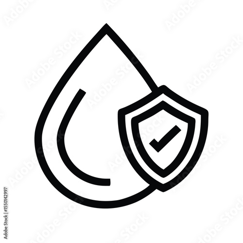 Water Drop Protection Secure and Safe Liquid Icon
