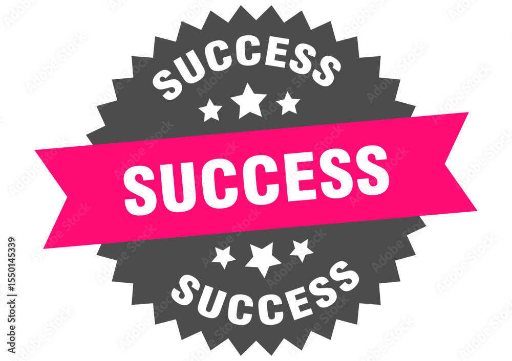 Fototapeta premium success. success round pink label isolated on transparent background