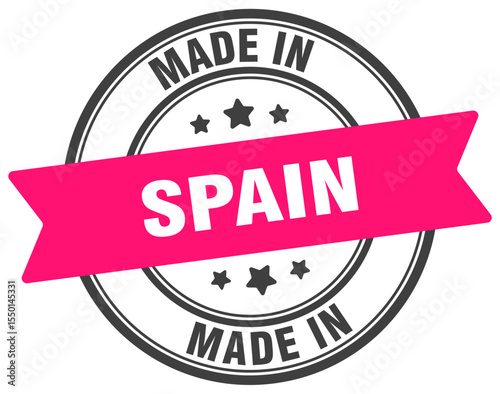 Made in Spain round sign. Made in Spain stamp.