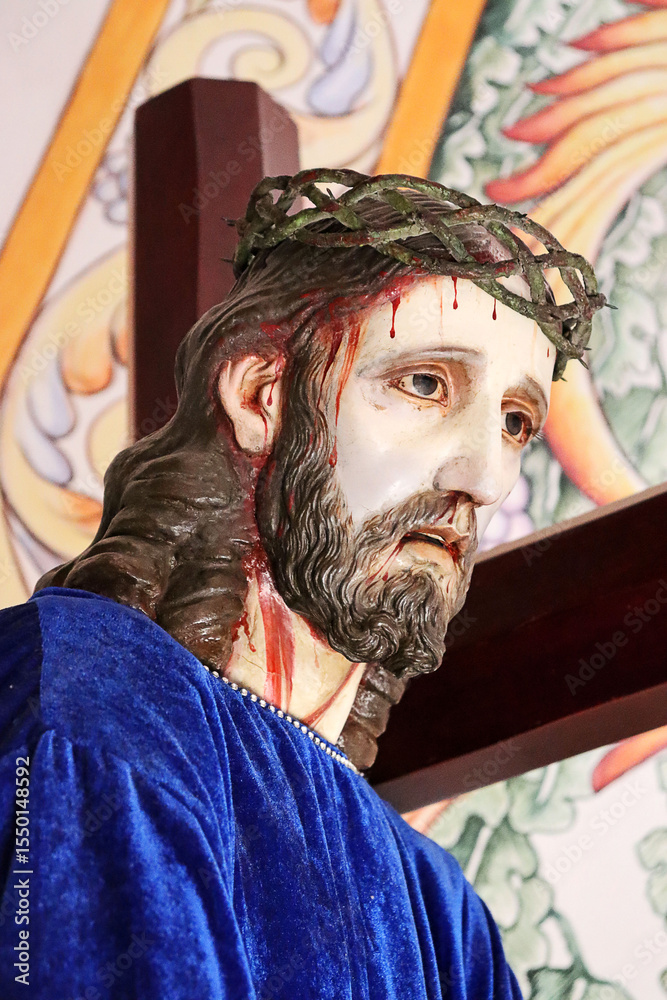 Obraz premium Imagen de Nazareno en la Catedral de Texcoco, Estado de México, México.