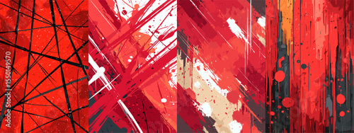 Vibrant Abstract Red Backgrounds with Dynamic Patterns and Textures