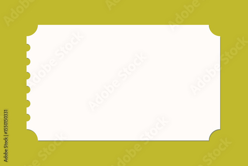 Vector empty ticket template. Isolated modern coupon mockup for travelling, movie, theater, airplane. Blank white tickets, icon. Concert, festival, event admit layouts.
