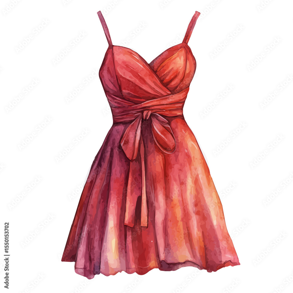 Ταπετσαρία Sheath Dress, watercolor painting vector, isolated on a white background