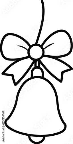 bell with bow vector