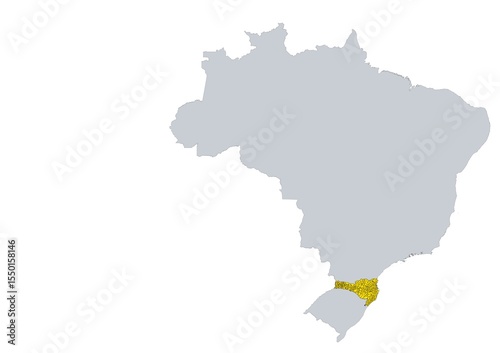 Bild auf Leinwand Mapa de los municipios del estado de Santa Catarina en Brasil