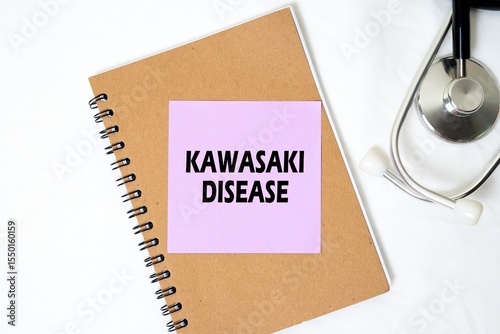 Kawasaki Disease writing concept on sticky notes isolated on white background. medical concept. 