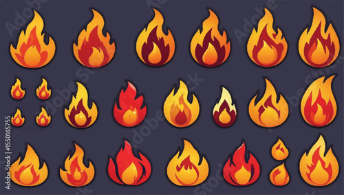 vector illustration of a fire