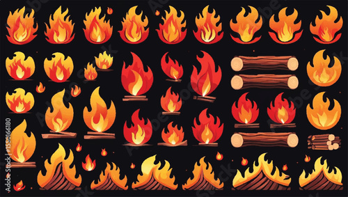 vector illustration of a fire
