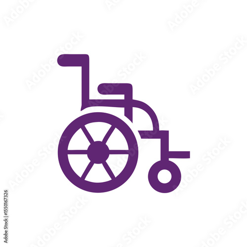 A simplified graphic of a wheelchair, offering a visual symbol of mobility, accessibility, and the ability to overcome physical challenges.  vector illustration