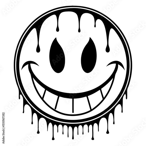 A creatively designed, intricately detailed, and artistically striking stylized depiction of a smiling face. vector illustration