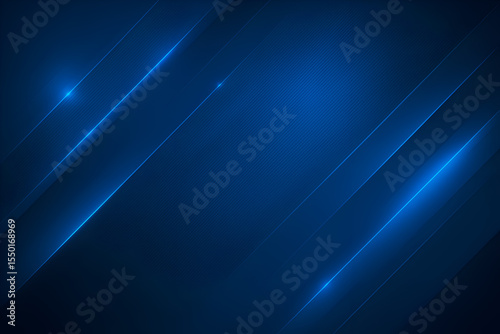 Abstract Modern Blue Technology Background with Glowing Diagonal Lines and Futuristic Light Effects for Innovation or Digital Interface Design