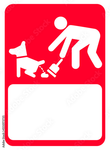 Sign with icon of a person picking up his dog's feces