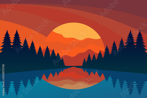 sunset in the mountains