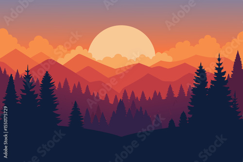 sunrise in the mountains