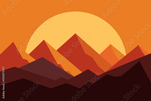 vector illustration of a mountain landscape