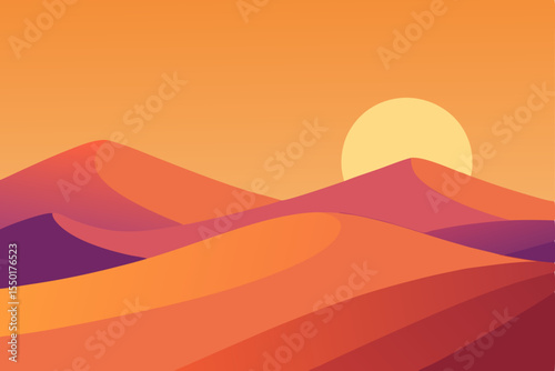 vector illustration of desert landscape