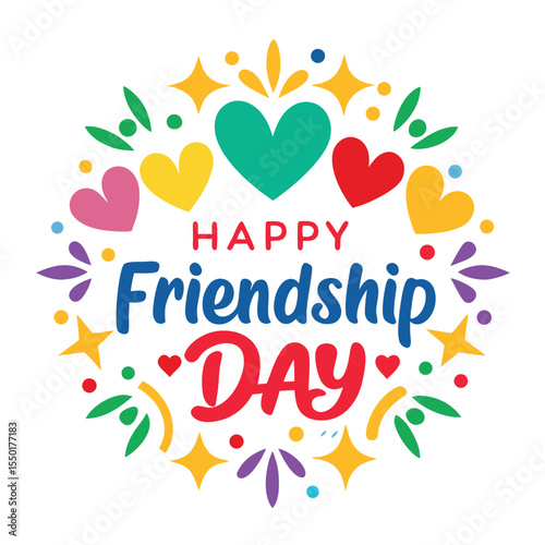Friendship Day Background with Simple Heart and vector icon