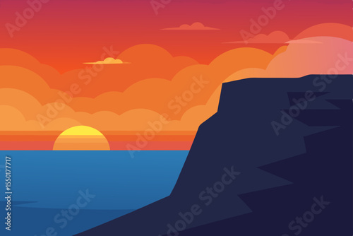 sunset on the sea