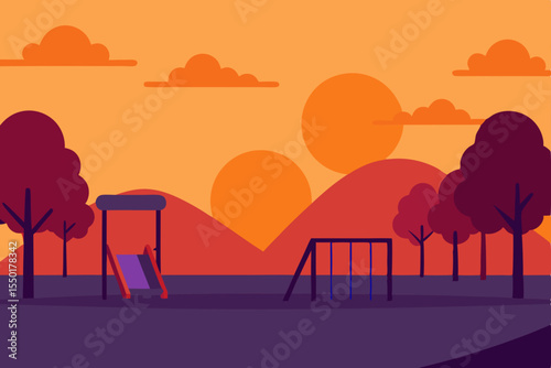 desert landscape with camels