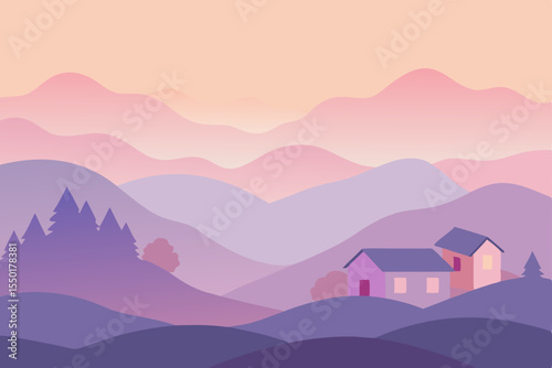 landscape with mountains