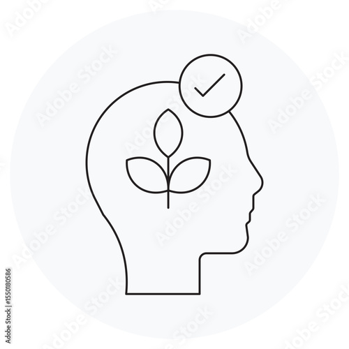 Mindset icon, Master Your Mindset The Key to Growth and Success, Unlocking Potential How Mindset Shapes Your Future, vector