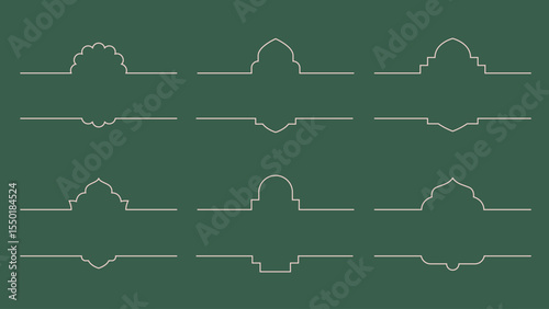 Simple linear border frames. Elegant abstract vintage boho design for decoration, cards, banners, invitations. Vector modern frame templates
