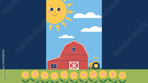 Kids book cover flat vector style. Fantastic book cover for childern. Vector illustration.