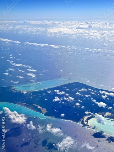 the Bahamas  seen from an airplane
