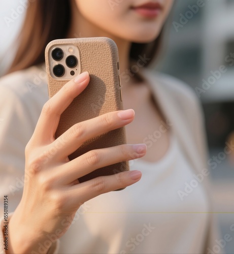 close up of a woman using a mobile phone