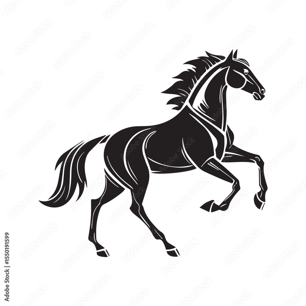 Fototapeta premium black horse on white background