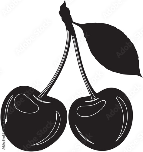 vector illustration of cherries on a white background