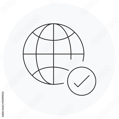 Globe icon, Connected World Bridging Borders Through Innovation, Global Vision Expanding Horizons Across Continents, Global Perspective, Connected World, vector