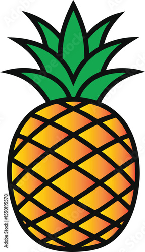 Vibrant Pineapple Illustration Tropical Fruit Design Element